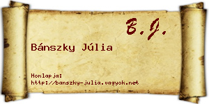 Bánszky Júlia névjegykártya