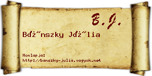 Bánszky Júlia névjegykártya